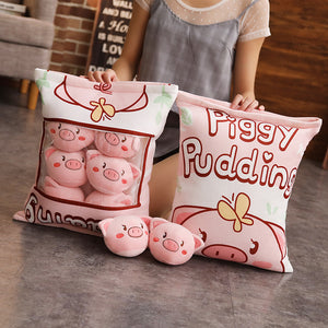 UwU Piggy Pudding Bag Plush (´・(oo)・｀)