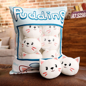 UwU Cat Pudding Bag Plush (=^･ｪ･^=))ﾉ彡☆