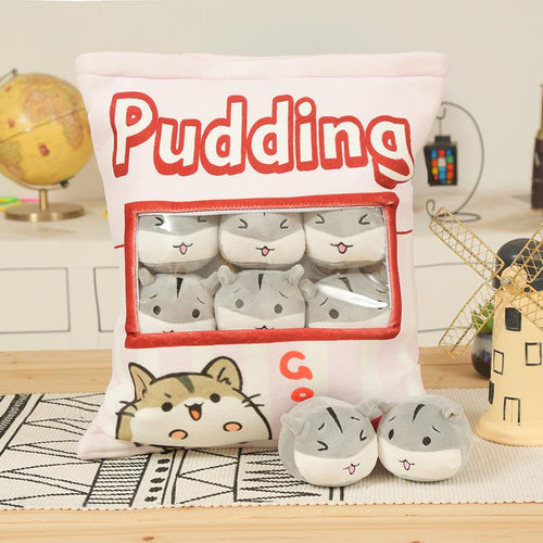 UwU Gerbil Grey Pudding Bag Plush ( •̀ ω•́ )
