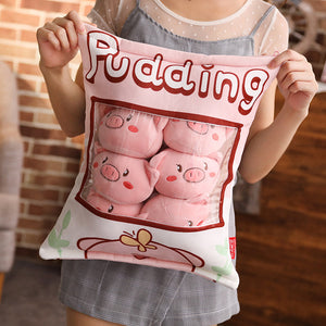 UwU Piggy Pudding Bag Plush (´・(oo)・｀)