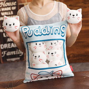 UwU Cat Pudding Bag Plush (=^･ｪ･^=))ﾉ彡☆