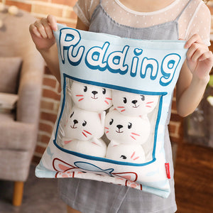 UwU Cat Pudding Bag Plush (=^･ｪ･^=))ﾉ彡☆