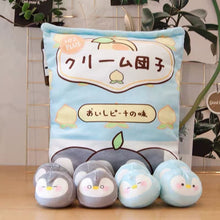 Load image into Gallery viewer, UwU Penguin Pudding Bag Plush (`･⊝･´)